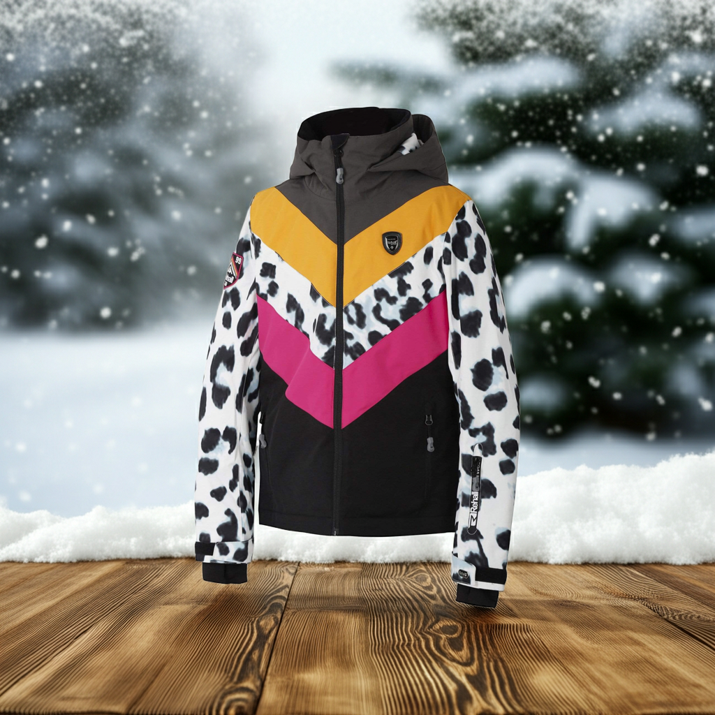 Rehall Crissy Jr Girls Snow Jacket - White Leopard