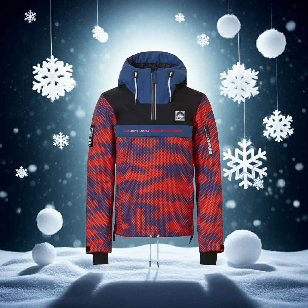 Rehall Karl Boys Ski Anorak - Camo Orange