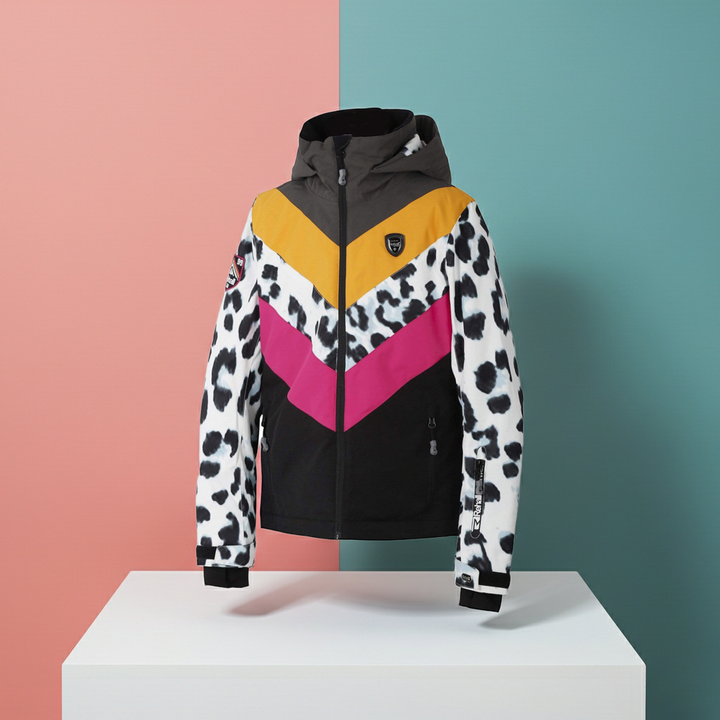 Rehall Crissy Jr Girls Snow Jacket - White Leopard