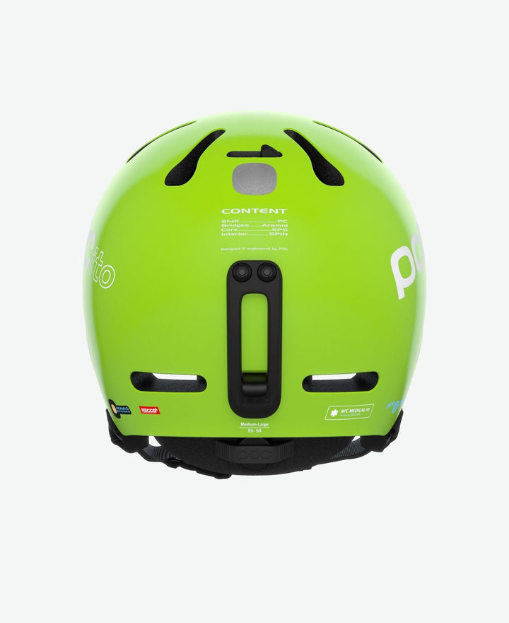 POCito Fornix SPIN Kids Helmet, Colour: Fluoro Yellow/Green