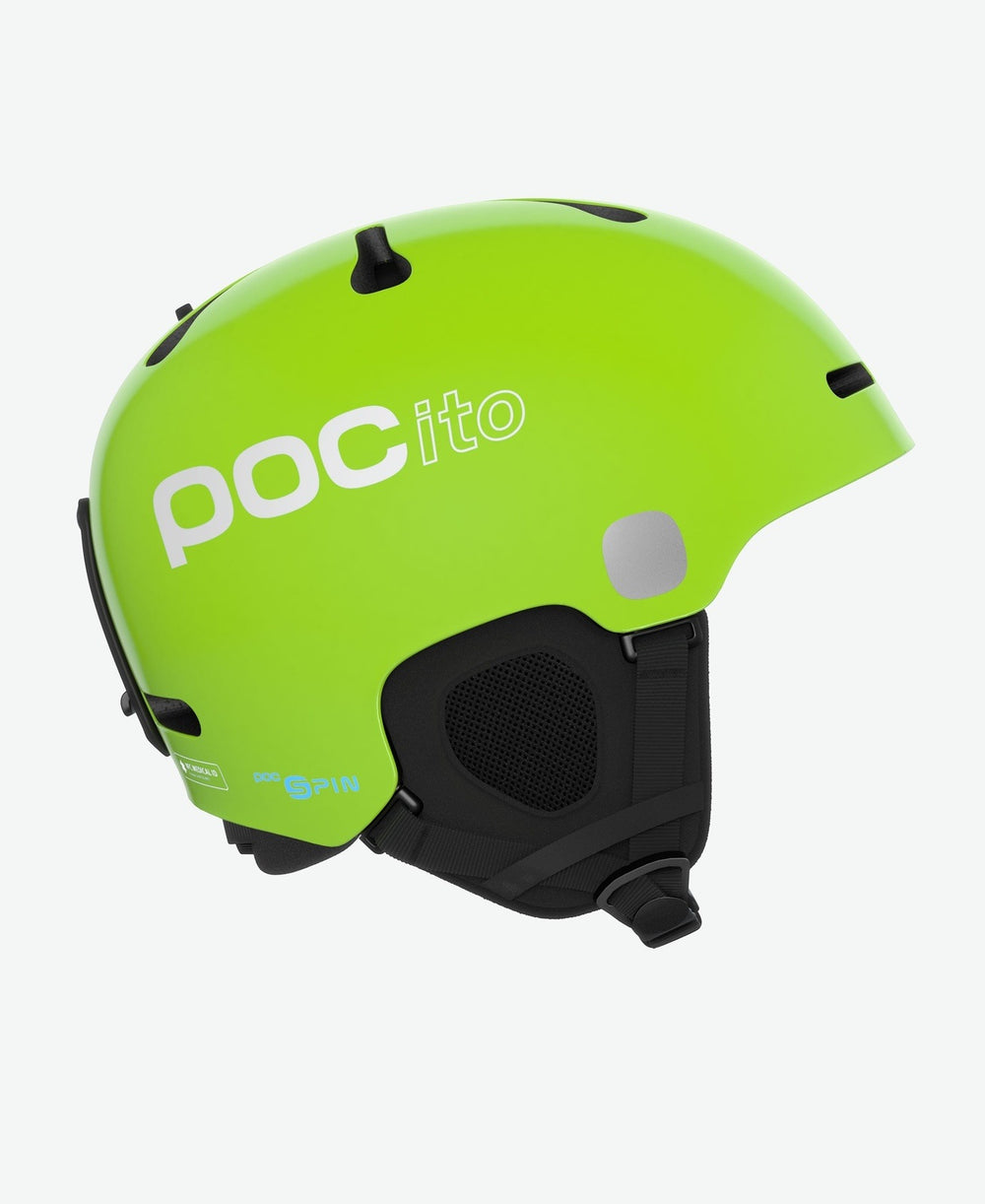 POCito Fornix SPIN Kids Helmet, Colour: Fluoro Yellow/Green