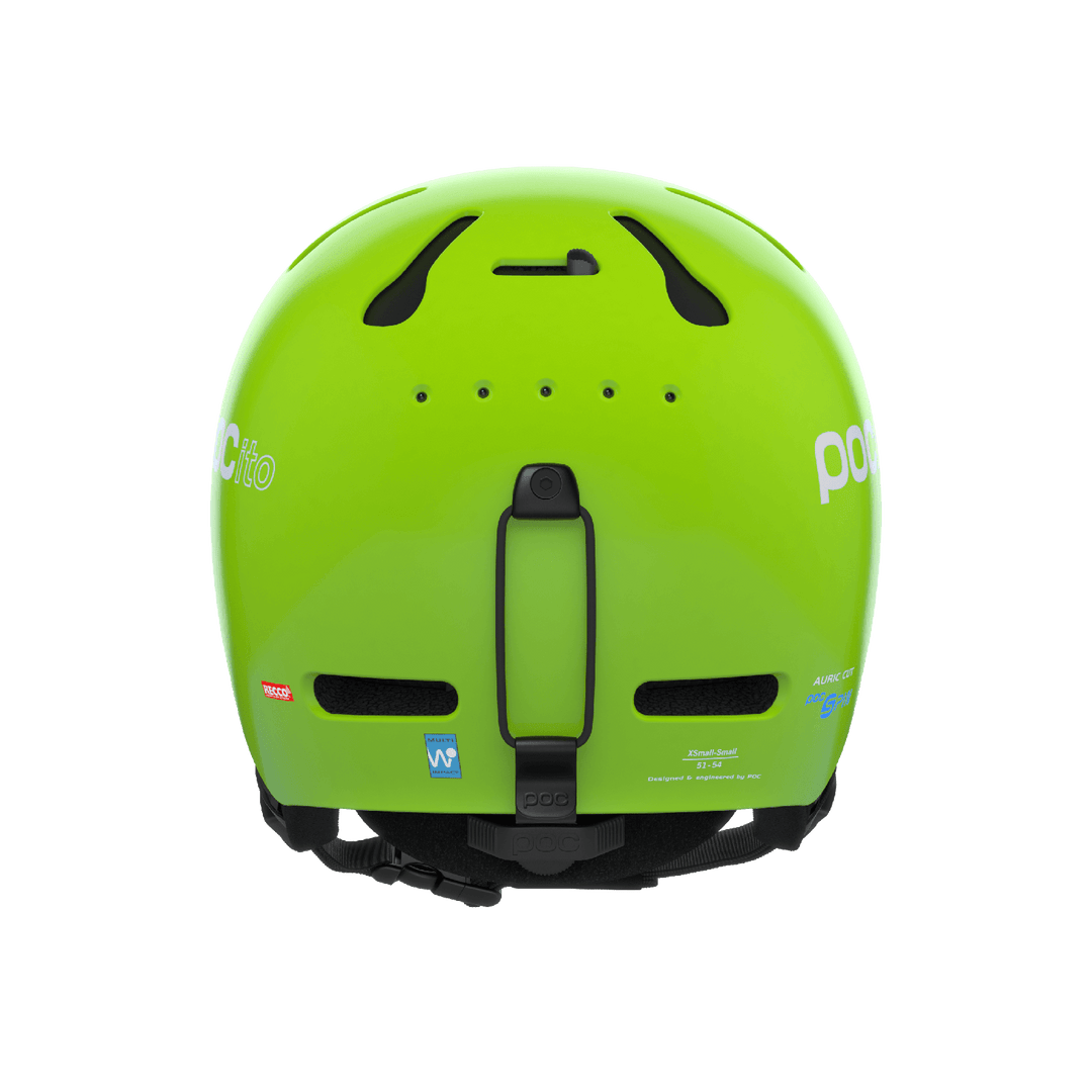 POCito Auric Cut Spin Kids Helmet, Colour: Fluoro Yellow/Green