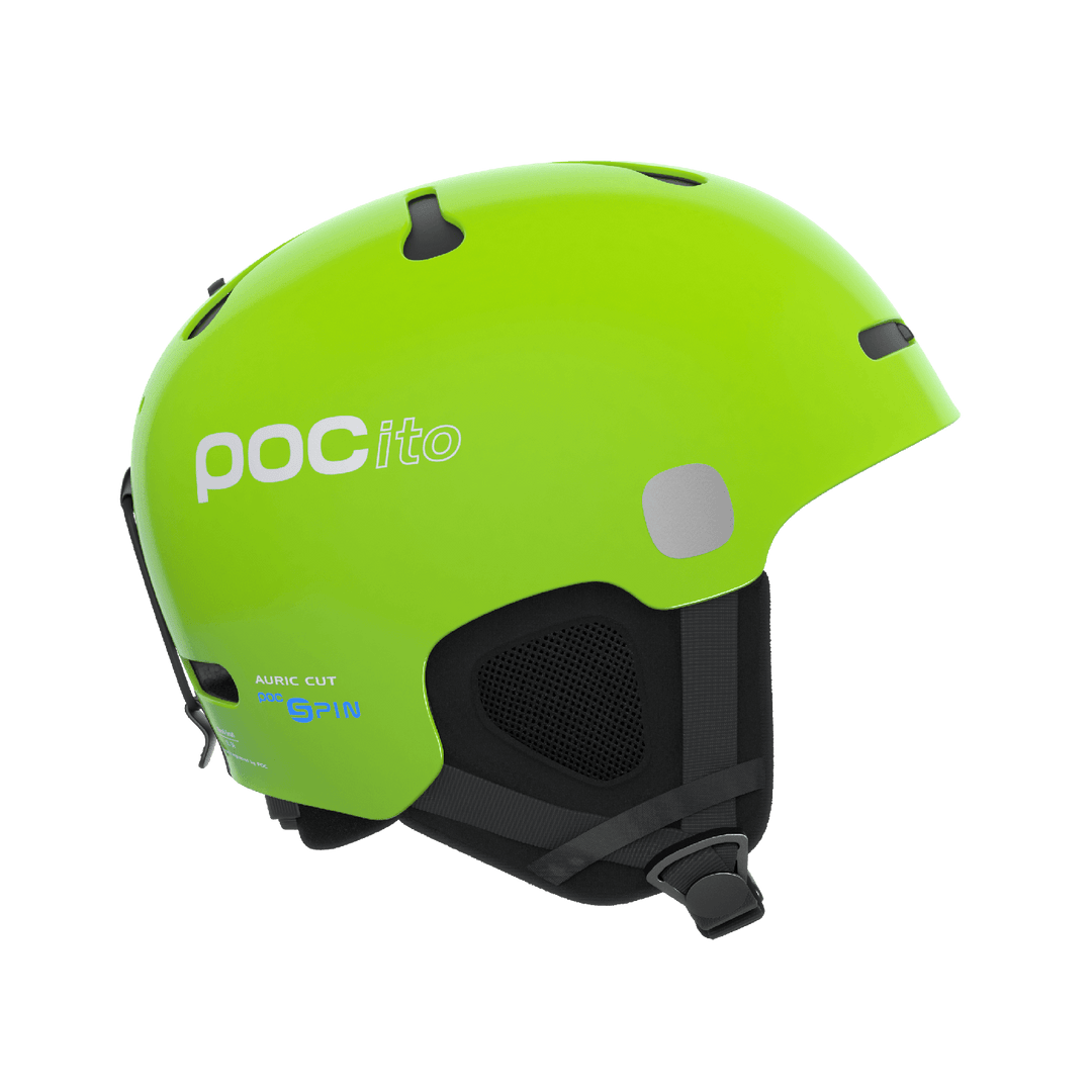 POCito Auric Cut Spin Kids Helmet, Colour: Fluoro Yellow/Green