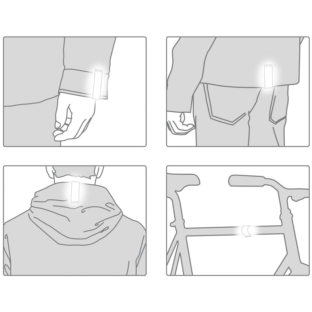 Bookman Safety Clip On Reflectors, Colour: White