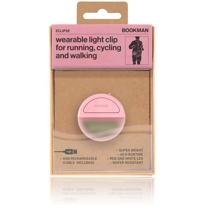 Bookman Wearable Clip On Safety Light, Colour: Pink