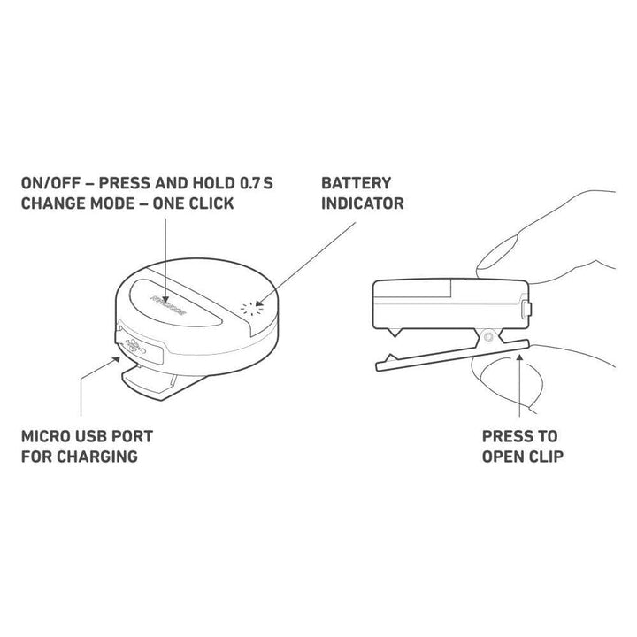 Bookman Wearable Clip On Safety Light, Colour: Pink