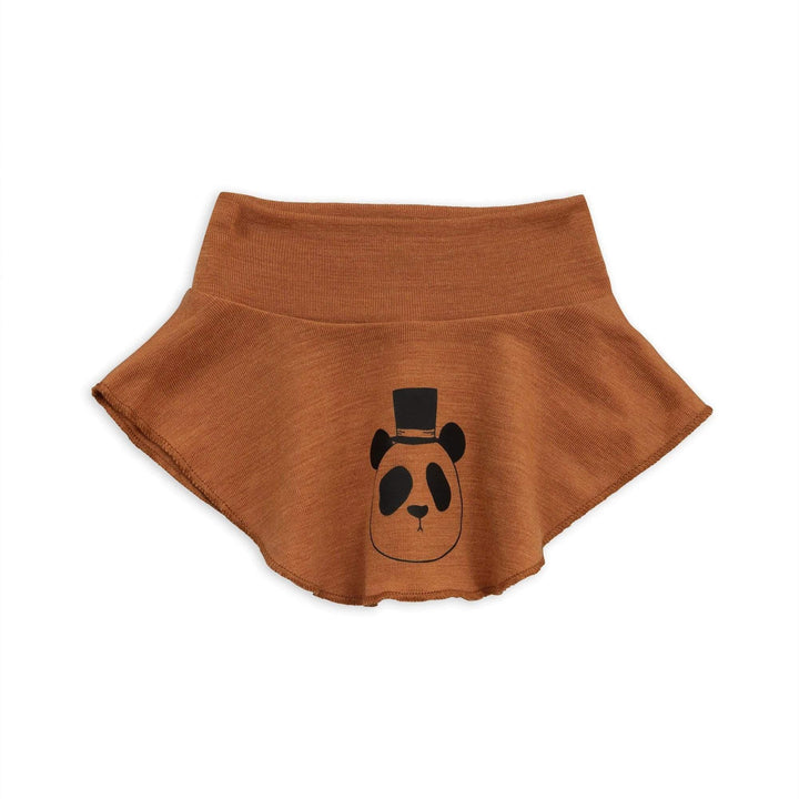 Mini Rodini Panda Organic Merino Turtleneck, Colour: Cinnamon Brown