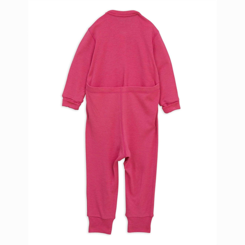 SnowKids Baselayers Mini Rodini Organic Merino Onesie - Pink