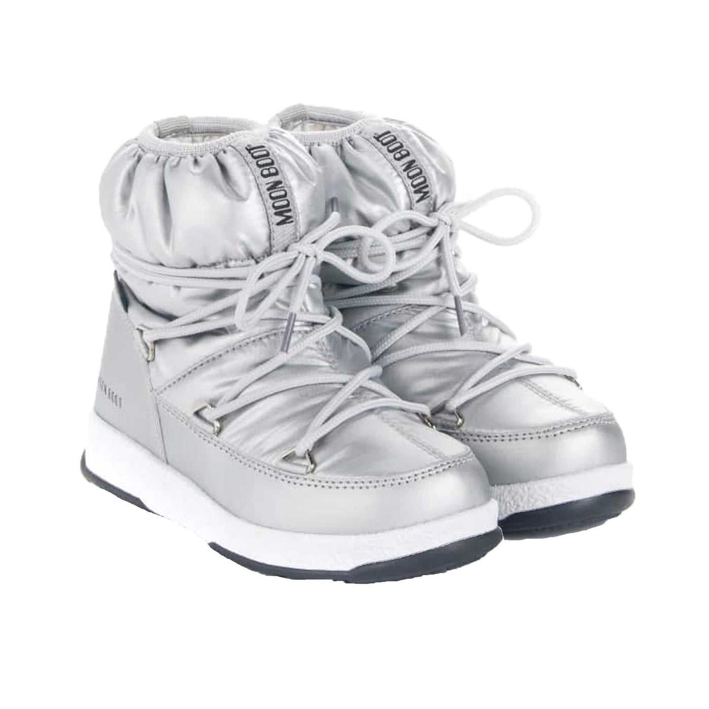 SnowKids Footwear Moon Boot Jr Girl Low Nylon WP Boot - Silver