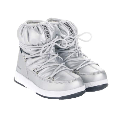 SnowKids Footwear Moon Boot Jr Girl Low Nylon WP Boot - Silver