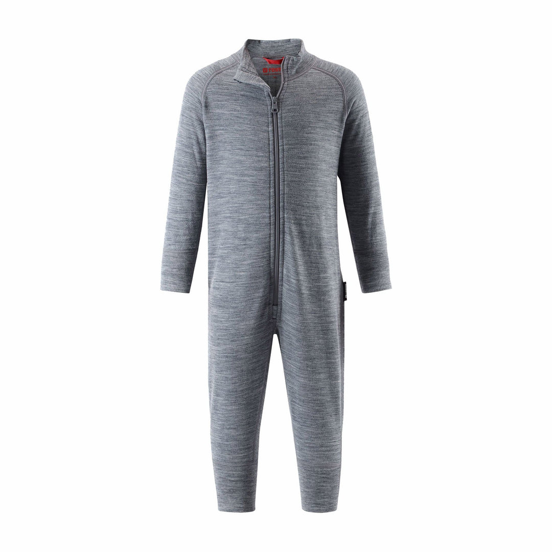 SnowKids Baselayers Reima Parvin Merino Wool Onesie - Melange Grey